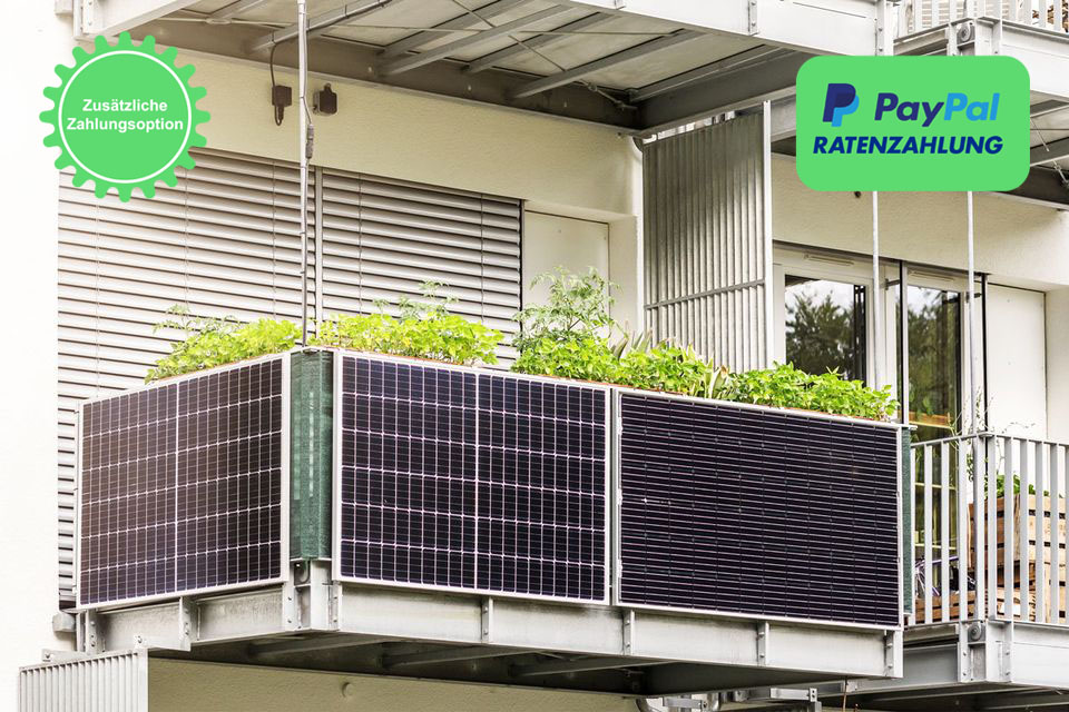 D&W Solar Balkonkraftwerk 800/600W, 2x410W Panels, Deye Wechselrichter inkl. NA-Schutz-Relay/WIFI/APP, Zubehör;